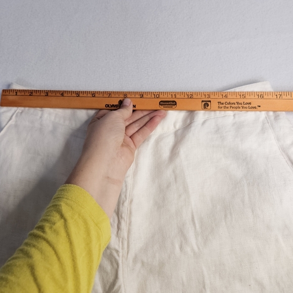 Chico's 100%Linen  Pants In Ivory Color Chicos Size 2.5 =M - Picture 5 of 9